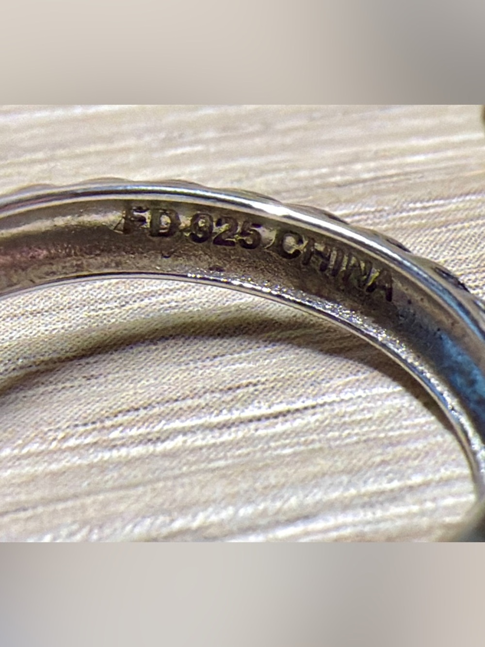 Vintage Designer FD Cable Twisted Sterling Silver & Gold Stacking Rings, Size 6 - Picture 6 of 13